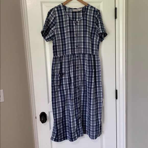 Vintage Dresses & Skirts - Vintage Indian Woven Button Up Dress
